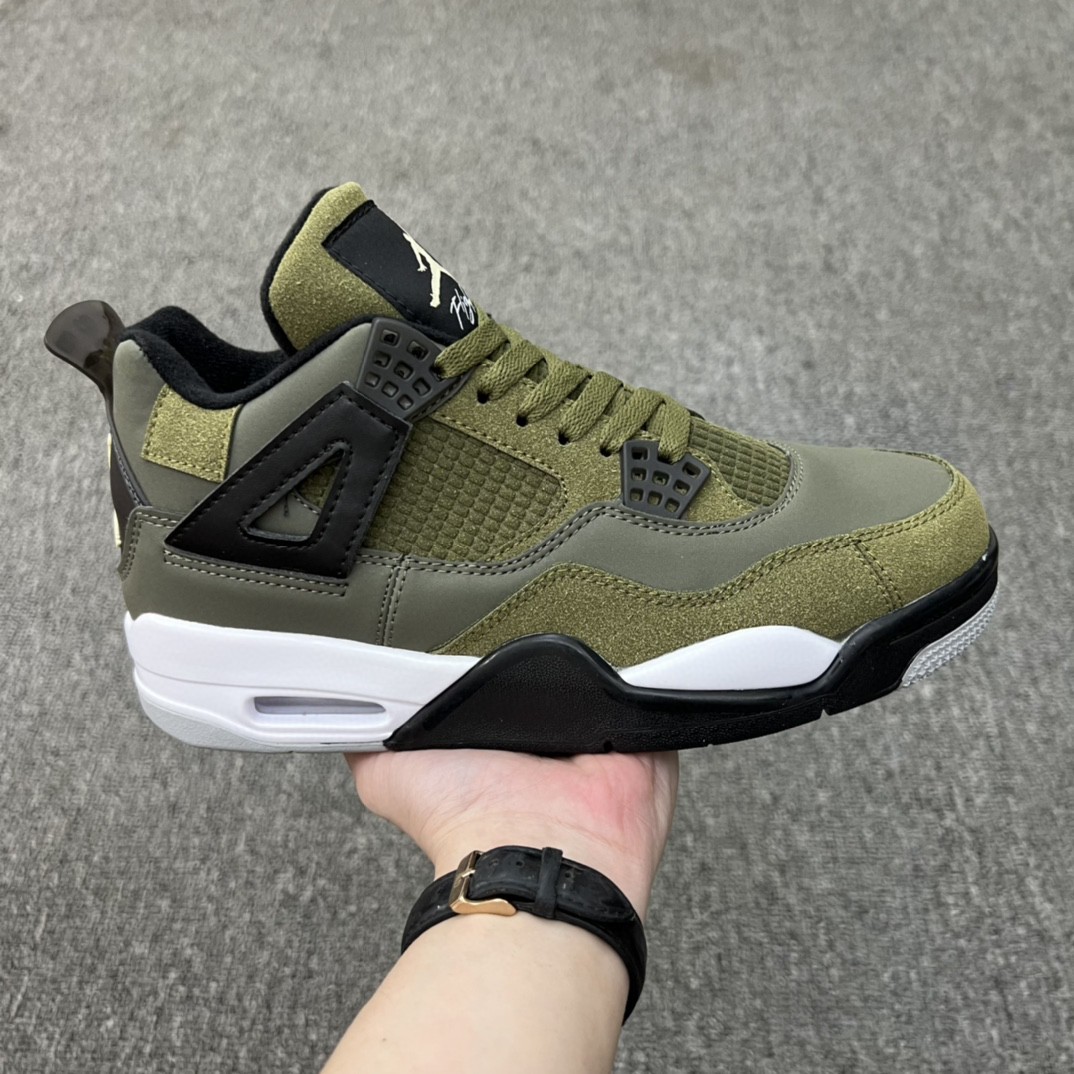 Air Jordan 4 Retro Olive Canvas AJ4 Gen JordanBasketball Shoes Style No. FB9927-200 47.5